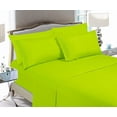 thumbnail image 1 of Wrinkle & Fade Resistant, Silky Microfiber Sheet Set - Super Soft 1500 Series, Deep Pocket - King, Lime, 1 of 5