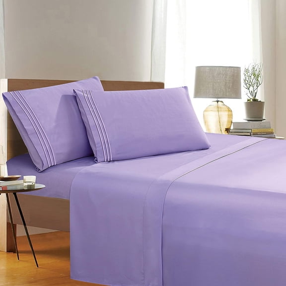 Elegant Comfort Luxury Soft 1500 Premium Hotel Quality Bedding Set, Queen Lilac
