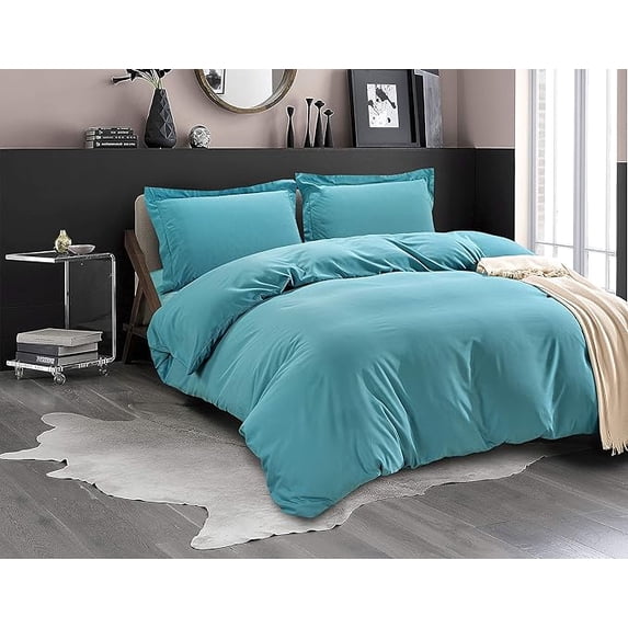 1500 Collection 2pc Duvet Cover Set with Pillow Shams Twin/Twin XL, Turqouise