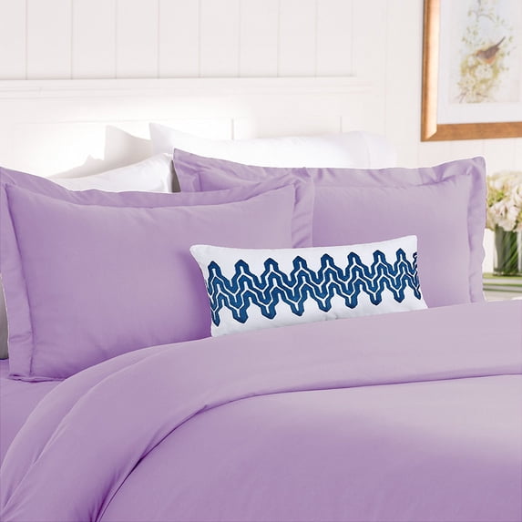 Wrinkle-Free 1500 Thread Count 3-Piece Duvet Cover Set - Full/Queen, Lilac