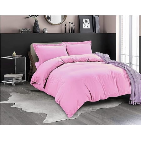 Elegant Comfort 1500 Collection 3pc Duvet Cover Set with Pillow Shams King/Cali King, Light Pink