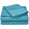 thumbnail image 1 of Wrinkle-Free 3-Line Embroidery Sheet Set Aqua / Full, 1 of 1