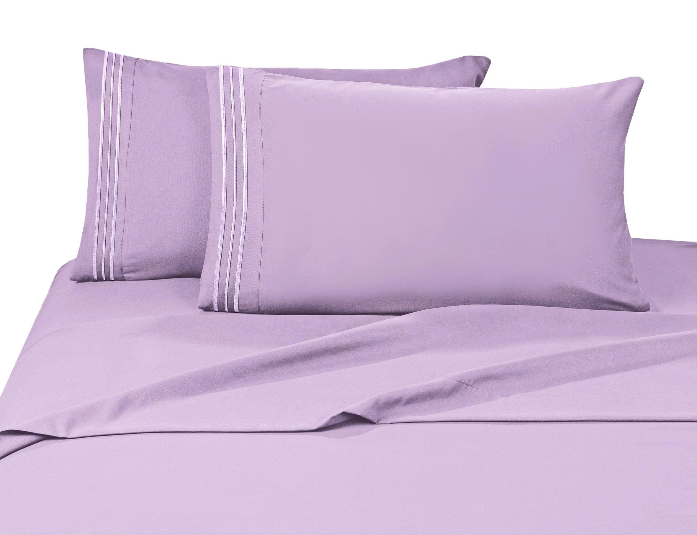 Wrinkle-Free 3-Piece Bed Sheet Set Deep Pocket up to 16 inch Twin Lilac