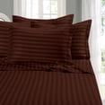 thumbnail image 1 of Wrinkle-Free 6-Piece STRIPE Sheet Set, Full, Chocolate Brown, 1 of 1