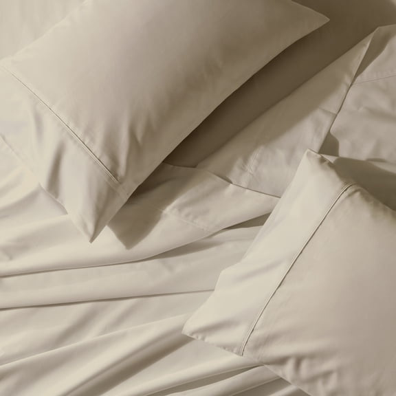 Wrinkle-Free 650 Thread Count Cotton Blend Solid Sheet Sets - King - Linen