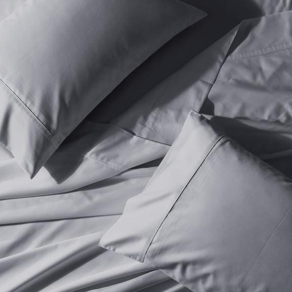 Wrinkle-Free 650 Thread Count Cotton Blend Solid Sheet Sets - Split King - Gray