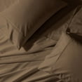 thumbnail image 1 of Wrinkle-Free 650 Thread Count Solid Cotton Blend Sheets Easy Care Sheet Set With Deep Pockets - Full - Taupe, 1 of 2