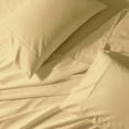thumbnail image 1 of Wrinkle-Free 650 Thread Count Solid Cotton Blend Sheets Easy Care Sheet Set With Deep Pockets - Queen - Gold, 1 of 2