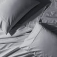 thumbnail image 1 of Wrinkle-Free 650 Thread Count Solid Cotton Blend Sheets Easy Care Sheet Set With Deep Pockets - Split King - Gray, 1 of 2