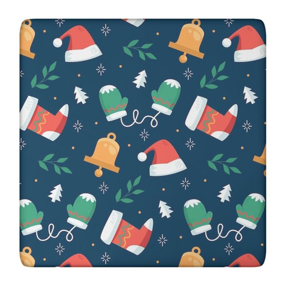 Wrinkle-Free Elastic Christmas Table Cover, 36 Inch Square Size, Machine Washable for Convenience, Adds a Merry Touch to Your New Year's Eve Party Table Setting