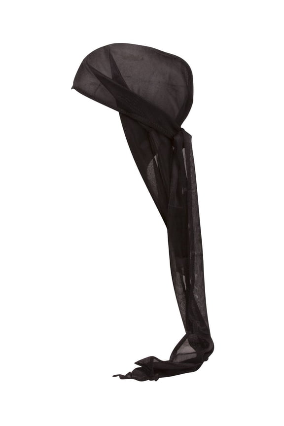 Wrinkle Free Extra Long Du-Rag - Black