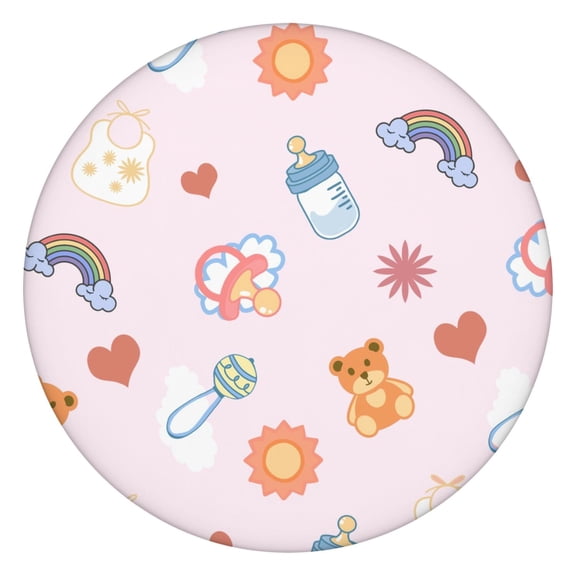 Wrinkle-Free Round Table Cover - Kawaii Cartoon Character Elastic Edge Tablecloth, Waterproof & Easy to Clean for Picnics and Gatherings