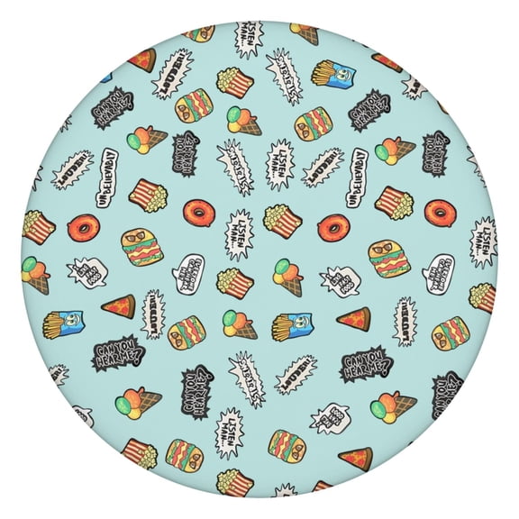 Wrinkle-Free Round Table Cover - Kawaii Cartoon Character Elastic Edge Tablecloth, Waterproof & Easy to Clean for Picnics and Gatherings