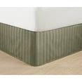 thumbnail image 1 of Wrinkle Free STRIPE Bed Skirt Pleated Tailored 14" King Green, 1 of 1