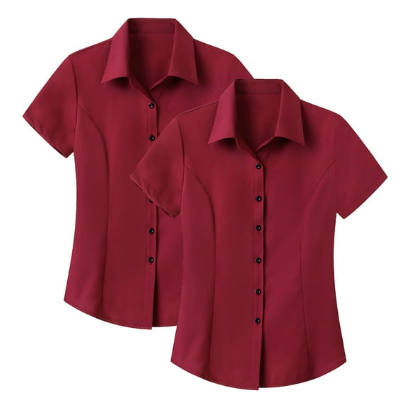 Wrinkle Free Short Sleeve Dress Shirt For Women Professional Business Attire Easy Care Interview Clothing