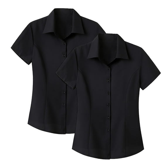 Wrinkle Free Short Sleeve Dress Shirt For Women Professional Business Attire Easy Care Interview Clothing