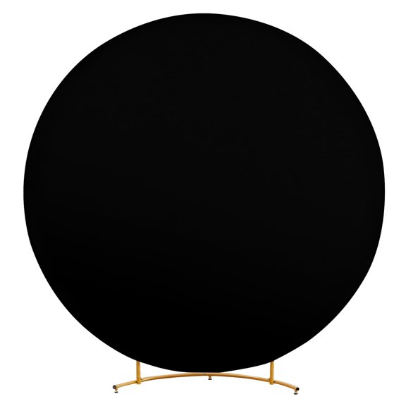 Wrinkle-Free Spandex Round Backdrop Cover for Circle Arch Stand – Smooth Texture, Bottom Zipper, Professional Photography Background – Black – 6.5ft (2m diameter)