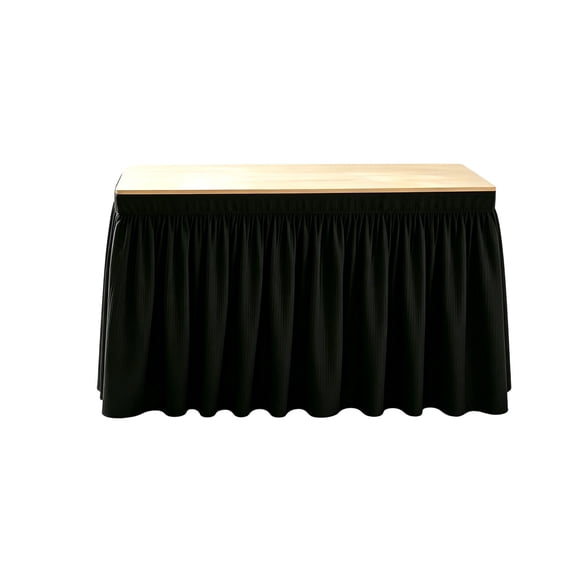 Leeye Polyester Elegant Pleated Cover Adjustable Skirt for Banquet Buffet Length Fitted with Closure Ideal Floor Wedding Party Celebration Events
