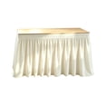 thumbnail image 1 of Leeye Polyester Elegant Pleated Cover Adjustable Skirt for Banquet Buffet Length Fitted with Closure Ideal Floor Wedding Party Celebration Events, 1 of 8