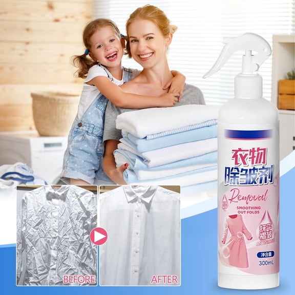 Wrinkle Release Spray, Fabric Spray, Wrinkle Remover, Long-Lasting Performance and Multiple Uses, Easy to Use Structure & Removal, No-Iron Solution for Suits Silk and Linen, 300ml