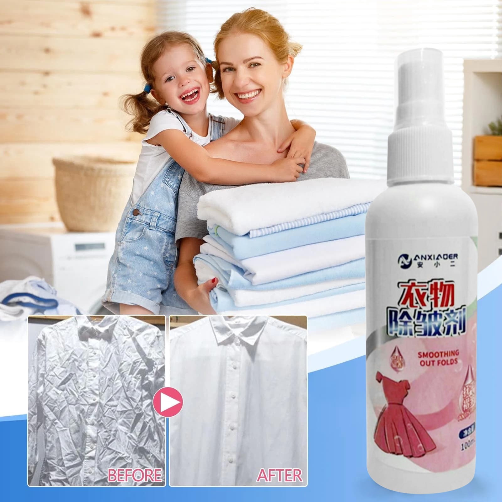 Wrinkle Free Label Wrinkle Releaser Spray, Wrinkle Free Fabric Refresher Spray, Stain ...