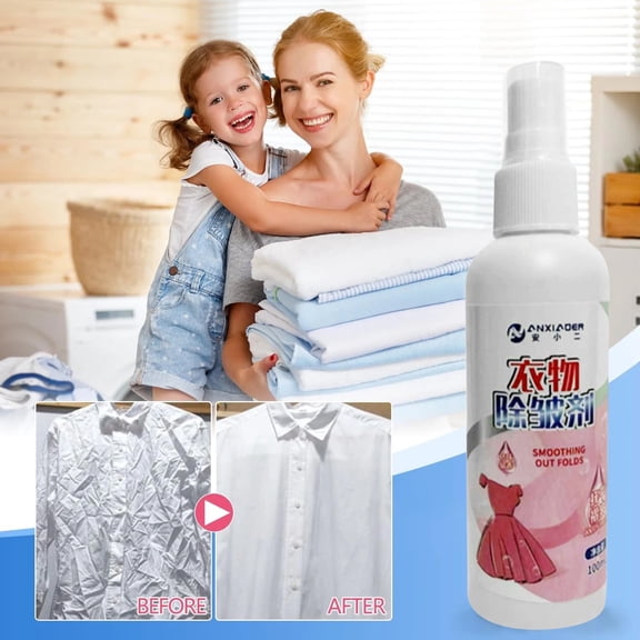 Wrinkle Remover Spray for Clothes - 100ml Fast-Acting Fabric Wrinkle Release