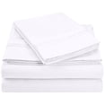 thumbnail image 1 of Wrinkle-Resistant 2-Line Embroidery Microfiber Sheet Set - Full, White, 1 of 2