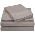 thumbnail image 1 of Wrinkle-Resistant 2-Line Embroidery Microfiber Sheet Set, 1 of 2