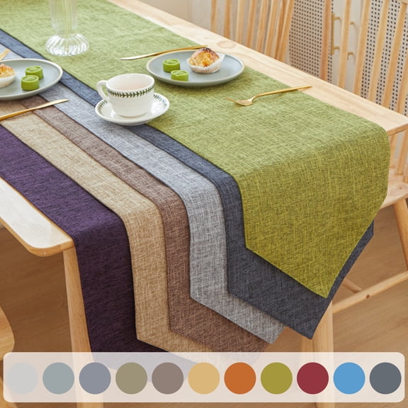 Wrinkle-Resistant Fade-Proof Sheer Linen Solid Color Table Runner - Elegant Decor for Wedding Birthday Party & Long Table, Perfect Year of the Horse & Party Necessity, 11.8*82.68in, Orange