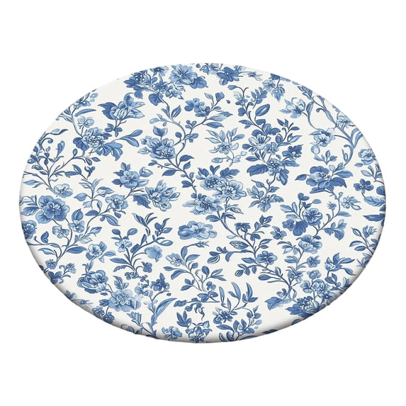Resistant Polyester Round Tablecloth, Spill Proof Washable Circular Table Cover for Kitchen Dining Wedding Party Indoor Outdoor Home Decor Table Protector (E)
