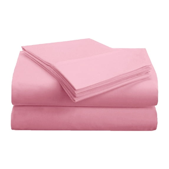 Wrinkle-Resistant Striped Microfiber Sheet Set Pink / Full