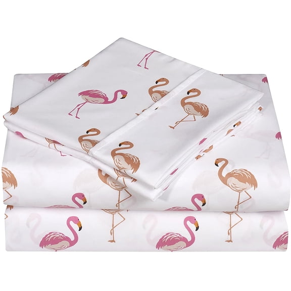 Wrinkle and Fade Resistant (6-Piece) Bedding Set Full Flamingo