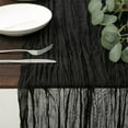 thumbnail image 1 of Wrinkled Gauze Table Flag for Boho Wedding Decor, Transparent Pleated Table Runner with Romantic Draping, Reusable Washable Banquet Decoration for Arches and Dessert Tables, 1 of 2