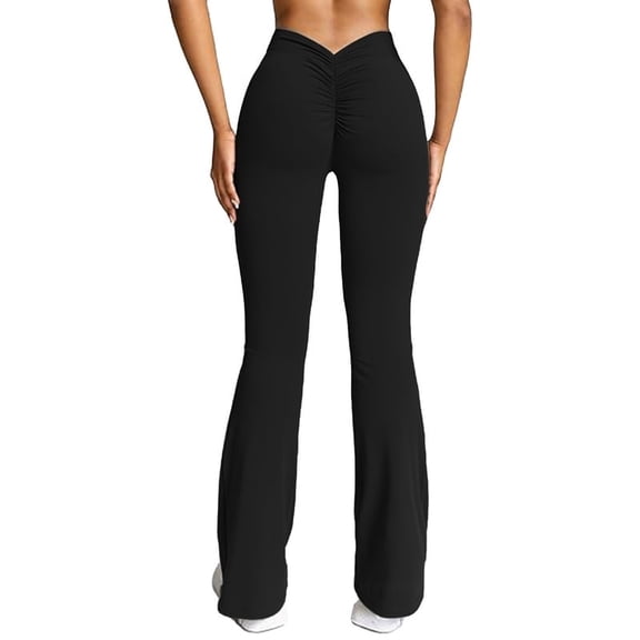 Wrinkled yoga pants, wild V-shaped back and waist-enhancing exercise pants, narrow-leg high-waist suitable for fitness and yoga