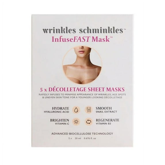 Wrinkles Schminkles - InfuseFAST Decolletage Sheet Mask - 5 Pack