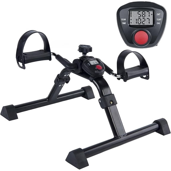 Wrist, Arm, and Leg Strengthener Pedal Exerciser with Electronic Display for Indoor Exercise and Physical Therapy
