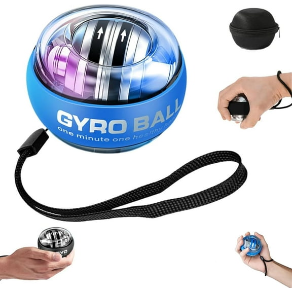 Wrist Ball Exerciser Gyro Ball Hand Gyroscopic Wrist Strengthener & Forearm Trainer with Zinc Rotor Grip Strength Training, Wrist Exerciser & Arm Exercise Equipment Portable Fitness Accessory(Blue)Z