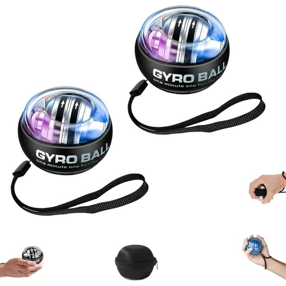 Wrist Ball,New Wrist Ball Exerciser, Enhance Grip Strength, Hand Strengthening Devices,Auto Start Gyro Ball Strengthener Wrist Power Gyro Ball - 2Pcs