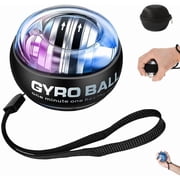 Wrist Ball Exerciser, Auto Start Gyro Ball for Grip Strength, Hand Strengthening Device, Forearm Trainer with LED, Portable Fitness