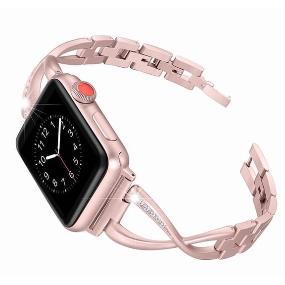 Wrist Band Compatible with Apple Watch Series 10/9/8/7/6/5/4/SE Women Stainless Metal Bracelet Band for iWatch 42/44mm