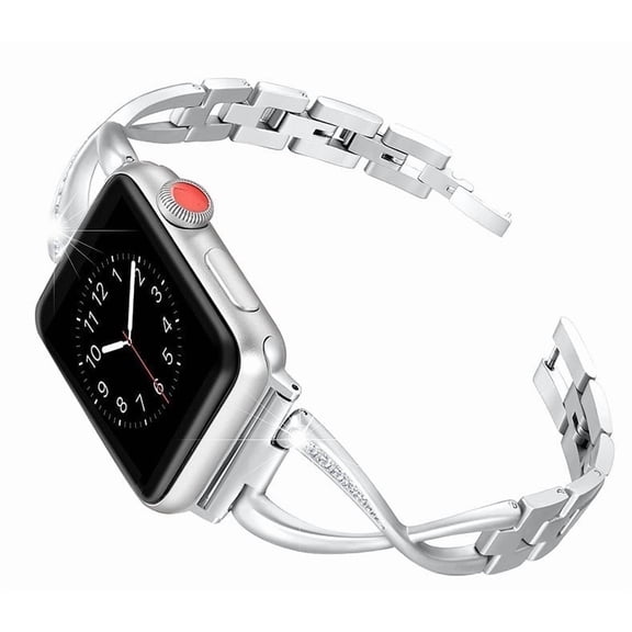 Wrist Band Compatible with Apple Watch Series 10/9/8/7/6/5/4/SE Women Stainless Metal Bracelet Band for iWatch 42/44mm