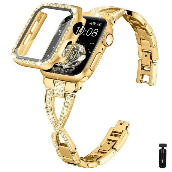 Wrist Band Compatible with Apple Watch Series 4 5 6 SE Women Stainless Metal Bracelet Band for iWatch 40mm