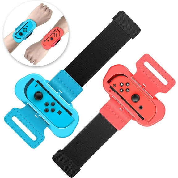 Wrist Bands for Dance 2025 2024 2023 2022 Switch Upgraded Adjustable Elastic Straps for Nintendo Switch & Switch OLED Dance, 2 Pack Armbands for Adult and Kids (Red & Blue)