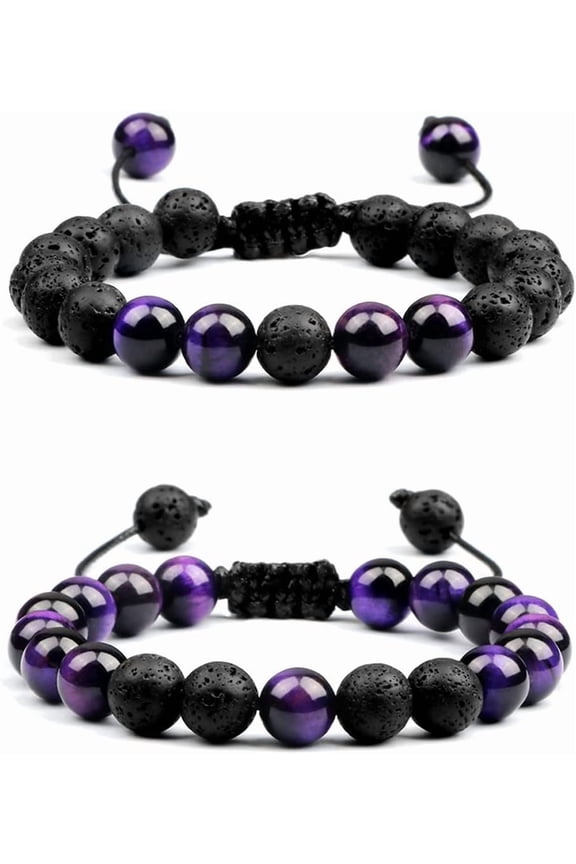 Wrist Beads Bracelets for Men,Men Women 8mm Tiger Eye Lava Rock Bracelet Gifts for Men&Women Bracelet Adjustable Bracelet Aromatherapy Essential Oil Diffuser Lava Stone Bracelets for Men