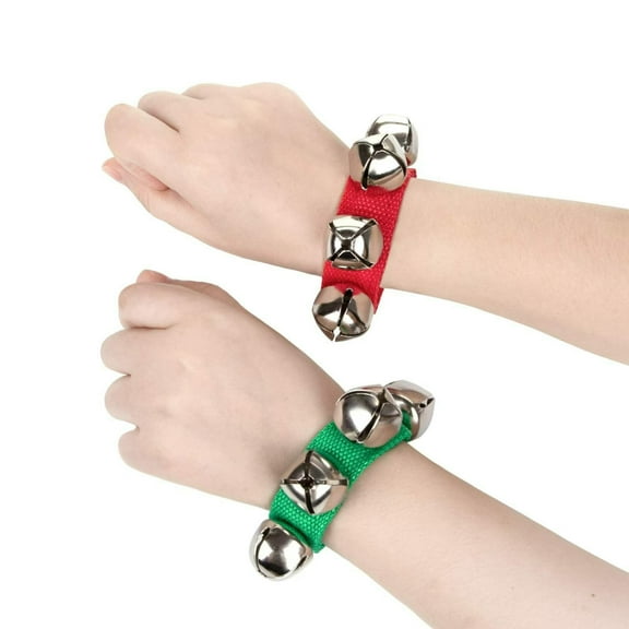 Wrist Bells Wrist Bells Jingle Bells Ankle Bells Percussion Musical Instruments for Christmas Party Festive Decoration Adjustable Strap Set Of 2 with Clear Sound Dance Accessories Jingle Bells