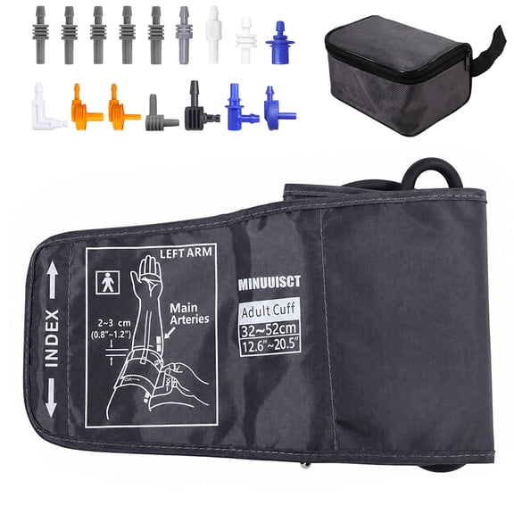 Wrist Blood Pressure Cuff with 16 Connectors and Storage Bag, Universal Compatible Design, Premium Durable Material for Home Clinical Daily Use(12.6-20.5in)