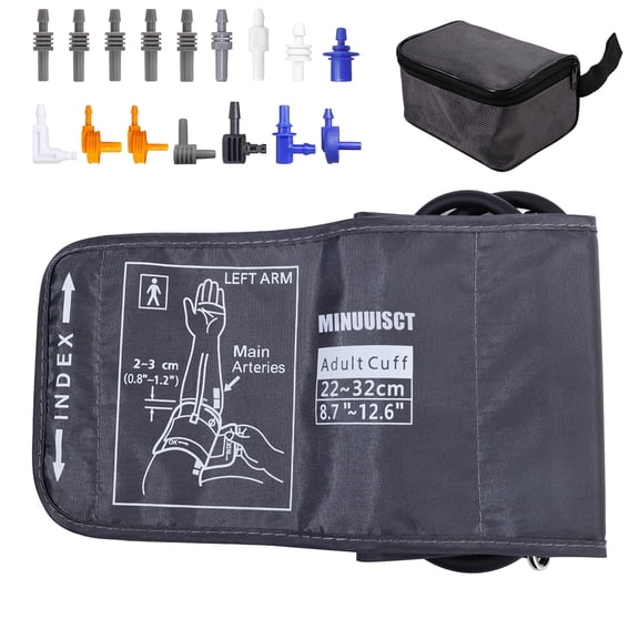 Wrist Blood Pressure Cuff with 16 Connectors and Storage Bag, Universal Compatible Design, Premium Durable Material for Home Clinical Daily Use(8.7-12.6in)