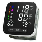 Wrist Blood Pressure Monitor, 5.3-8.4 Inch Large Backlit Display, Detachable Adult Cuff, Arrhythmia Detection, 2x90 Memory Readings, Battery-Powered Battery Not Included, Health Monitoring Device |