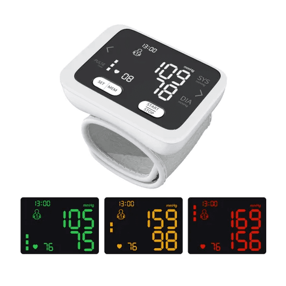 Wrist Blood Pressure Monitor Automatically Measure One Button Easy Operation Battery Powered
