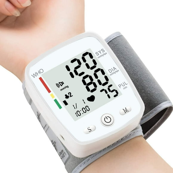 Wrist Blood Pressure Monitor Digital BP Monitor Rechargeable BP Machine with 2x99 Readings Memory Large LCD Display Voice Broadcast